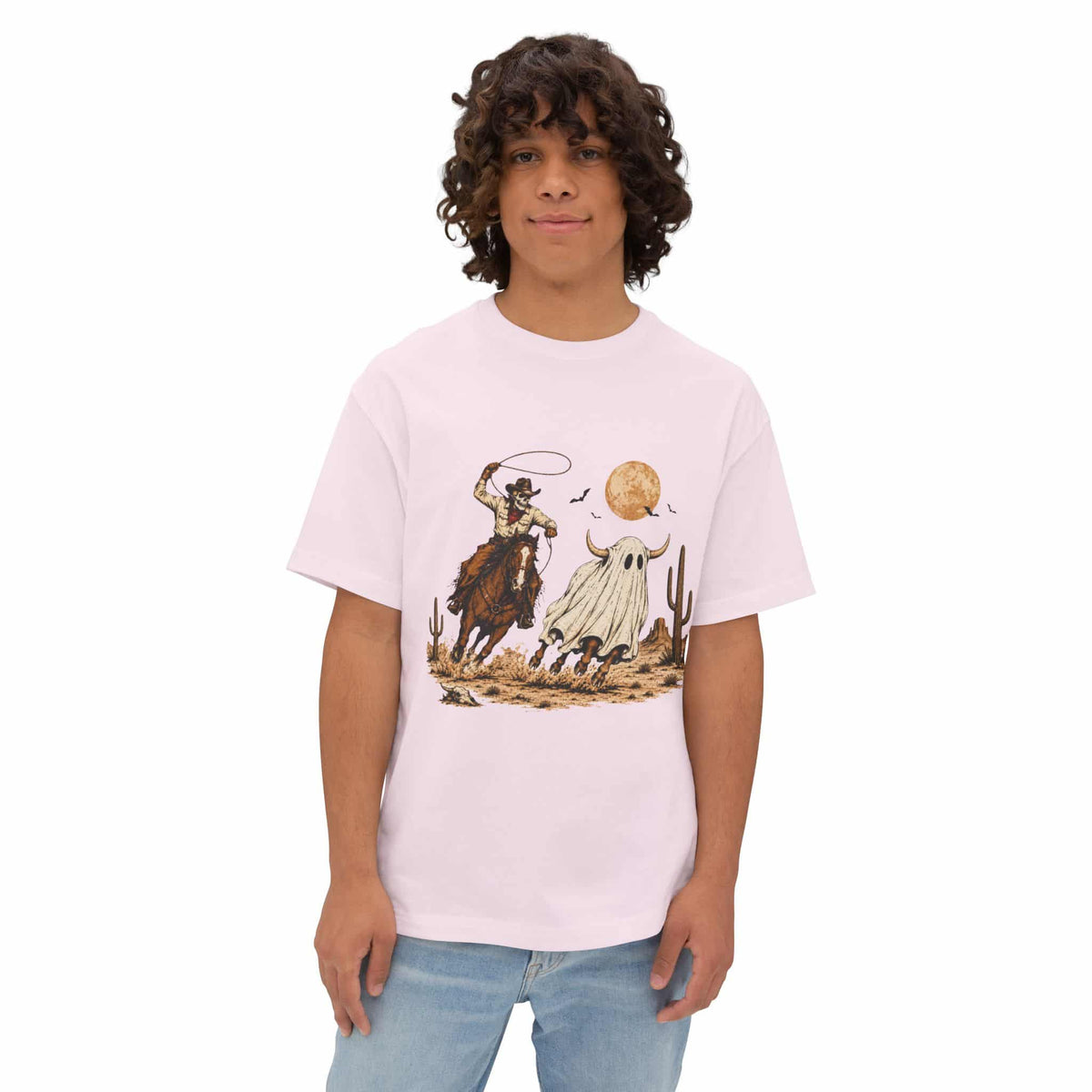 Halloween Cowboy Unisex Oversized Boxy Tee image 16