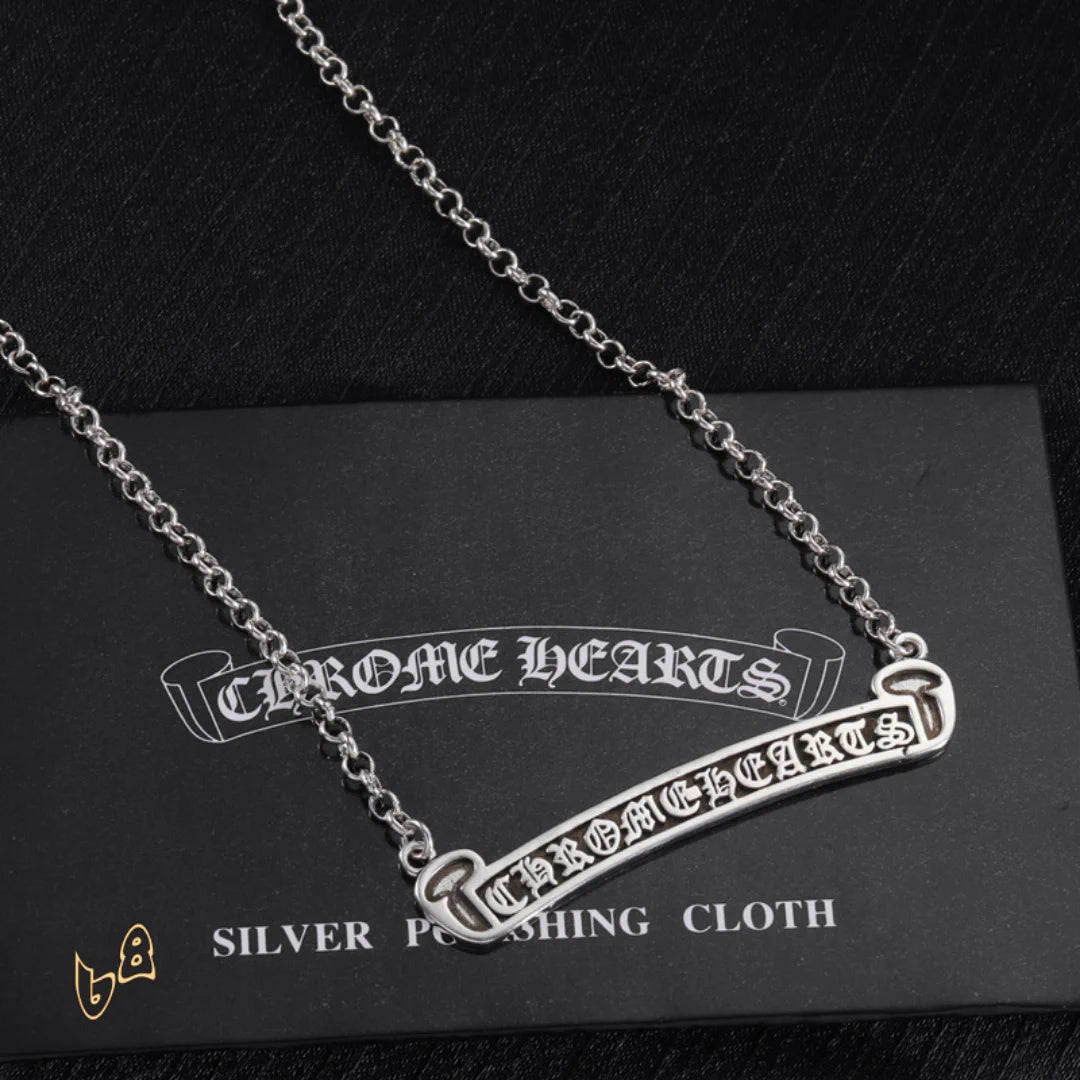 CH Scroll Label Chain Necklace - CH0019 image 1