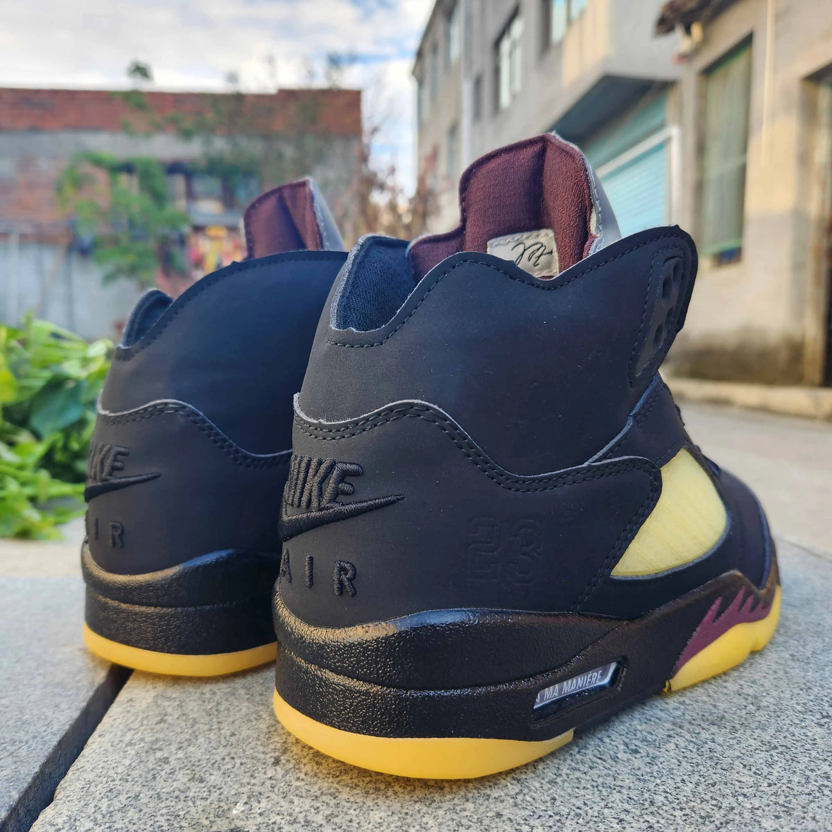 A Ma Maniére x AJ 5 Black/Burgundy Crush - nk0003196 image 9