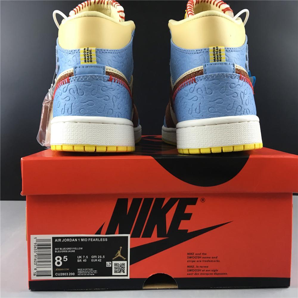 AJ 1 Mid SE Fearless Maison Chateau Rouge Shoes Sneakers - nk0000212 image 4