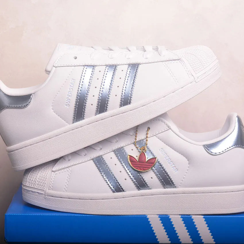 AD Superstar White Silver Metallic Shoes Sneakers - nk0005445 image 11