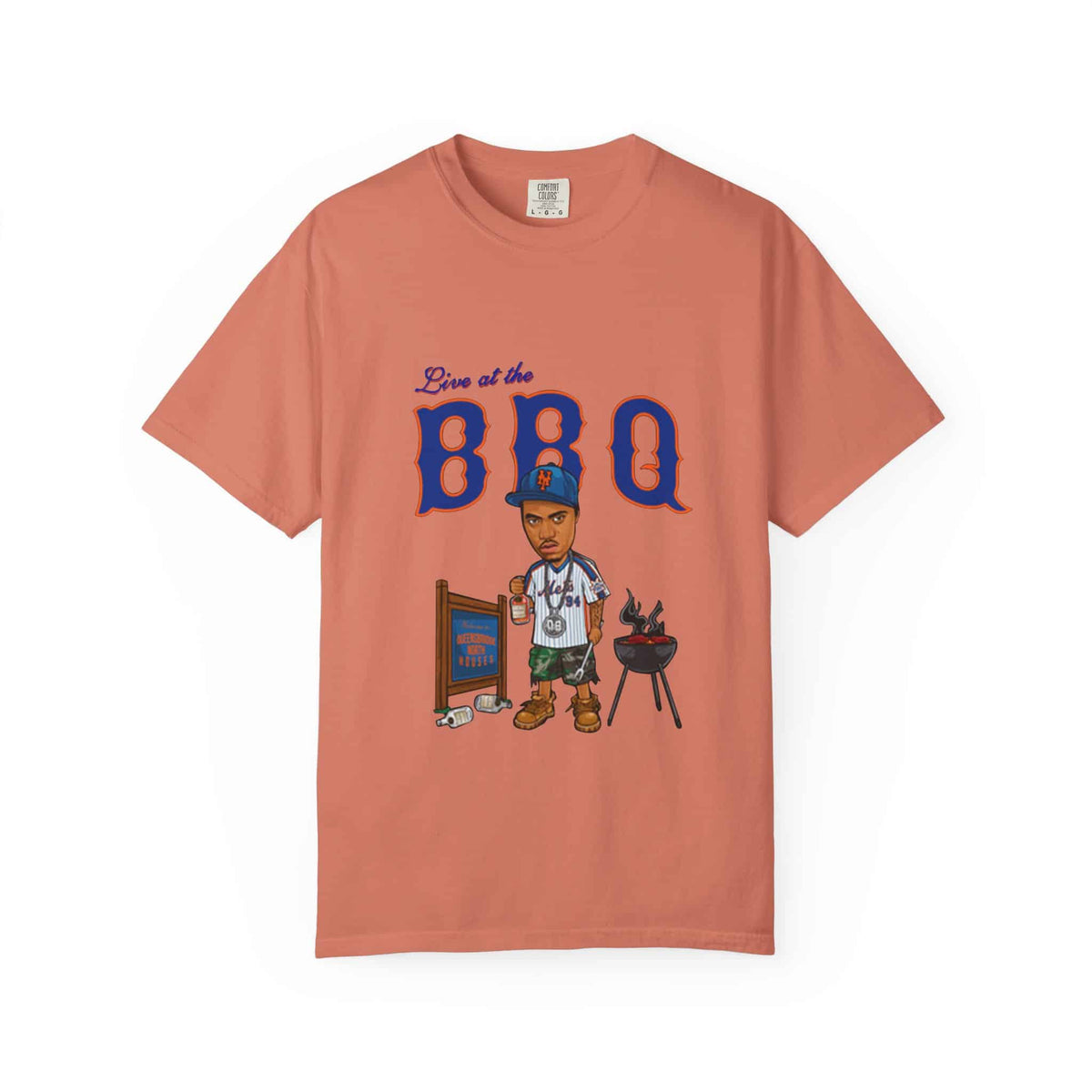 Rap Nas Live At The BBQ Unisex Garment-Dyed T-shirt image