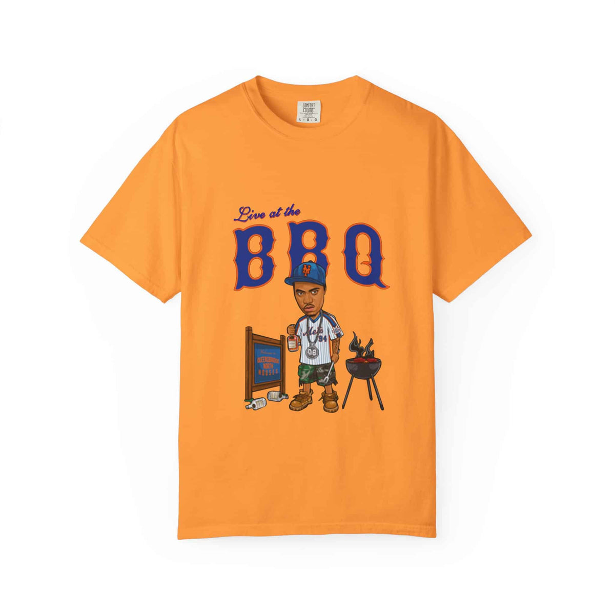 Rap Nas Live At The BBQ Unisex Garment-Dyed T-shirt image