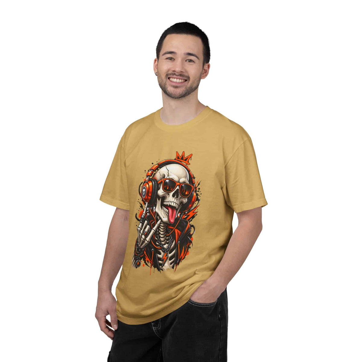 Neon Skull DJ Unisex Garment-Dyed T-shirt image 60