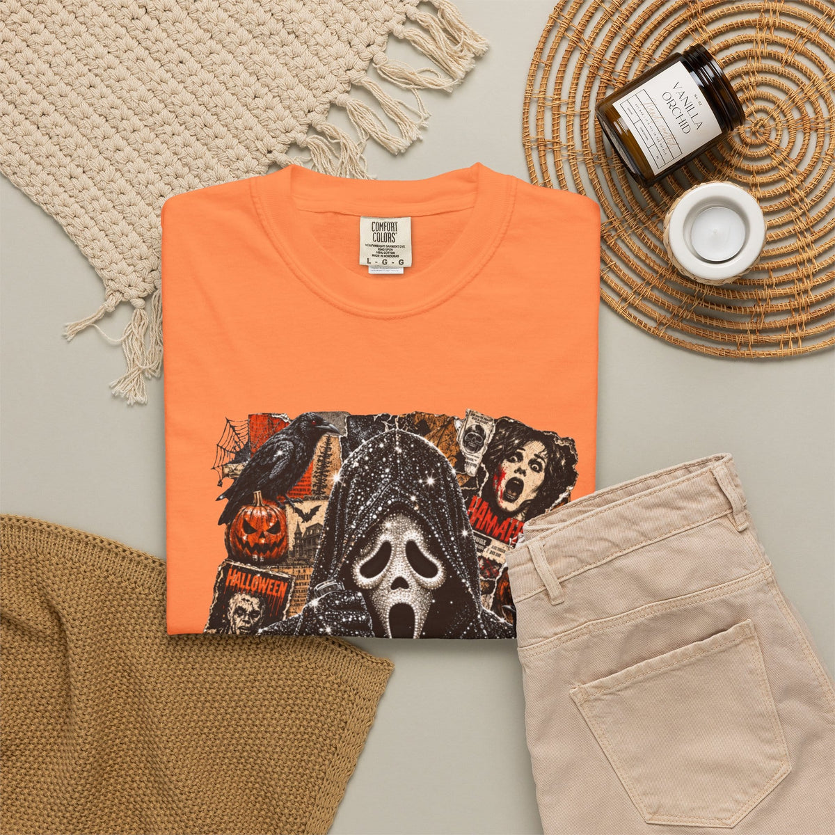 Halloween Horror Unisex Garment-Dyed T-shirt image 13