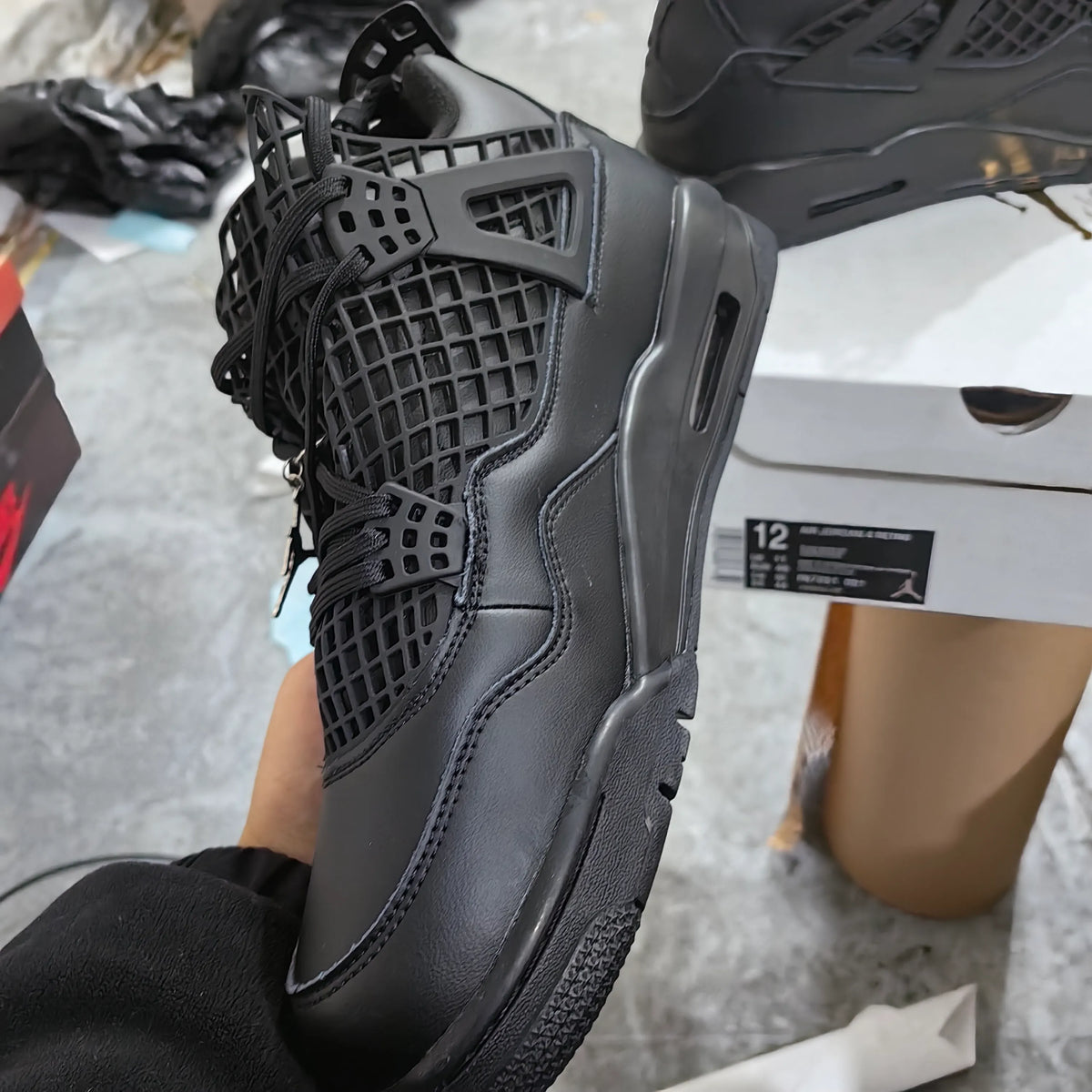 [Premium] AJ 4 NET Black Shoes Sneakers - nk0004084 image 8