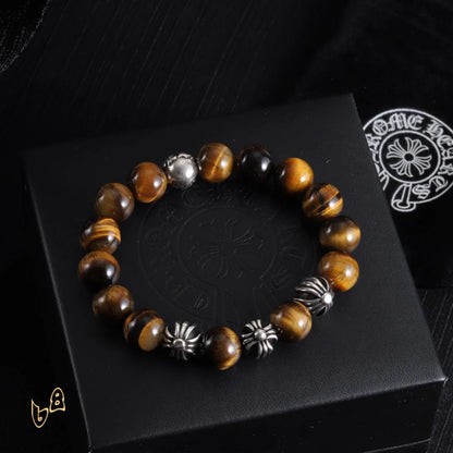 CH Brown Beaded Cross Bracelet - CH0064 image 2