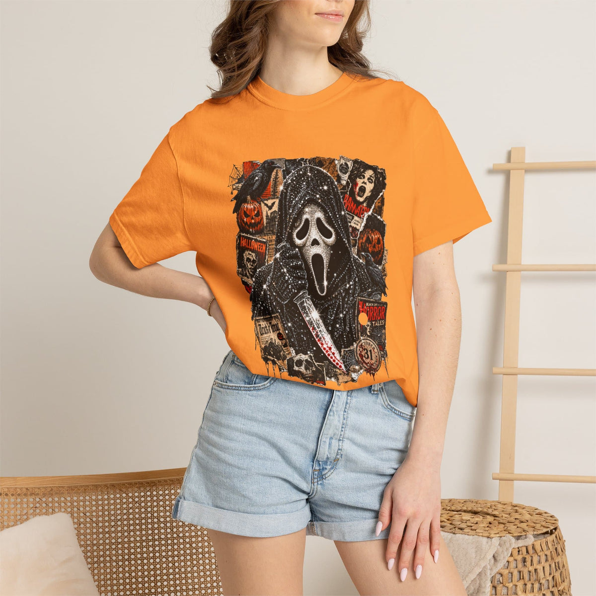 Halloween Horror Unisex Garment-Dyed T-shirt image 64