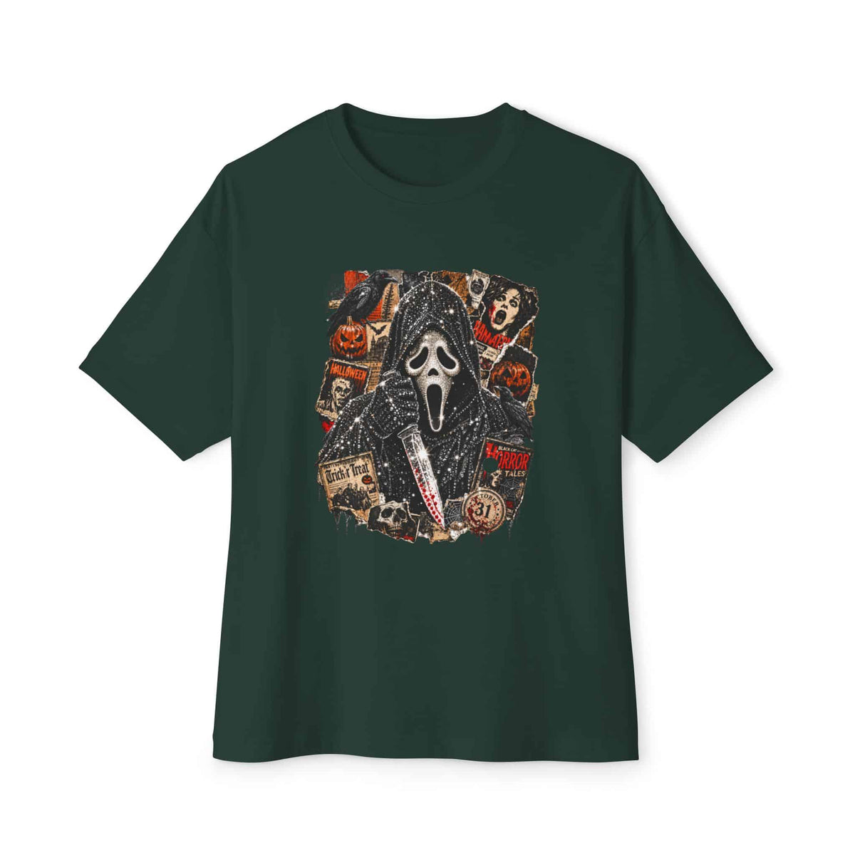 Halloween Horror Unisex Oversized Boxy Tee - Forest, 3XL image