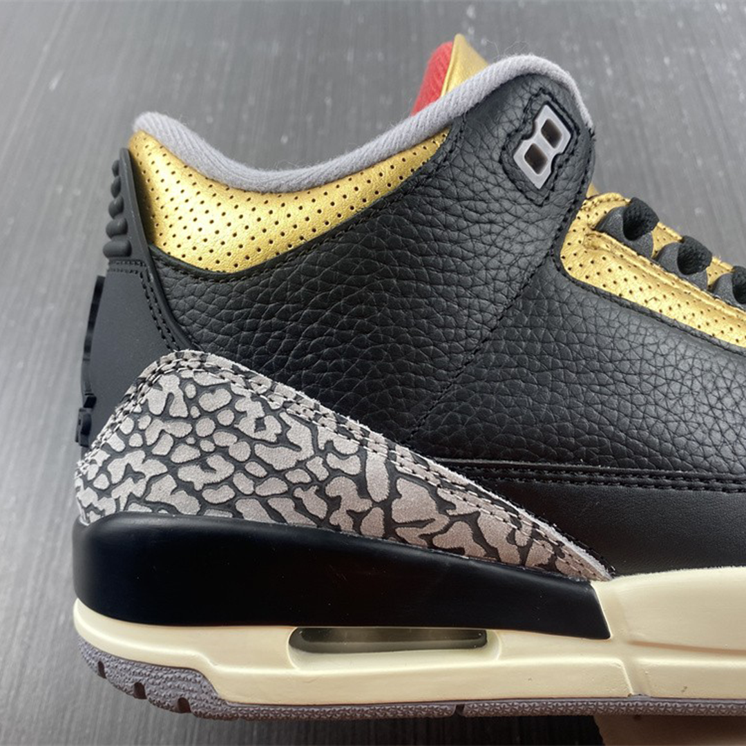 AJ 3 Black Gold Shoes Sneakers - nk0002295 image 8