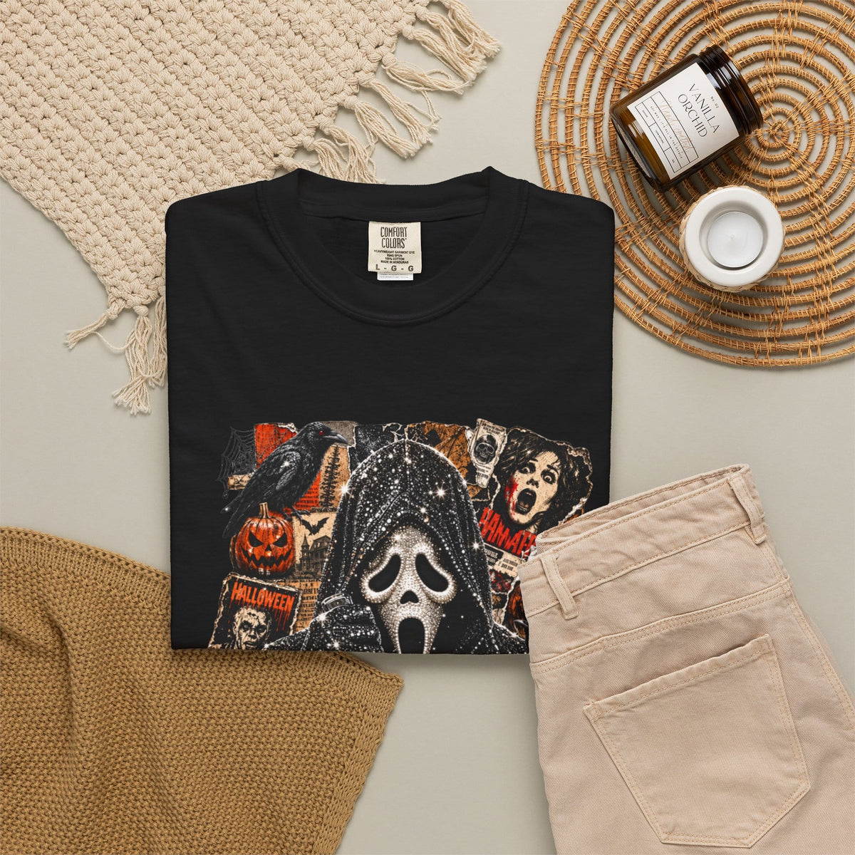 Halloween Horror Unisex Garment-Dyed T-shirt image 3