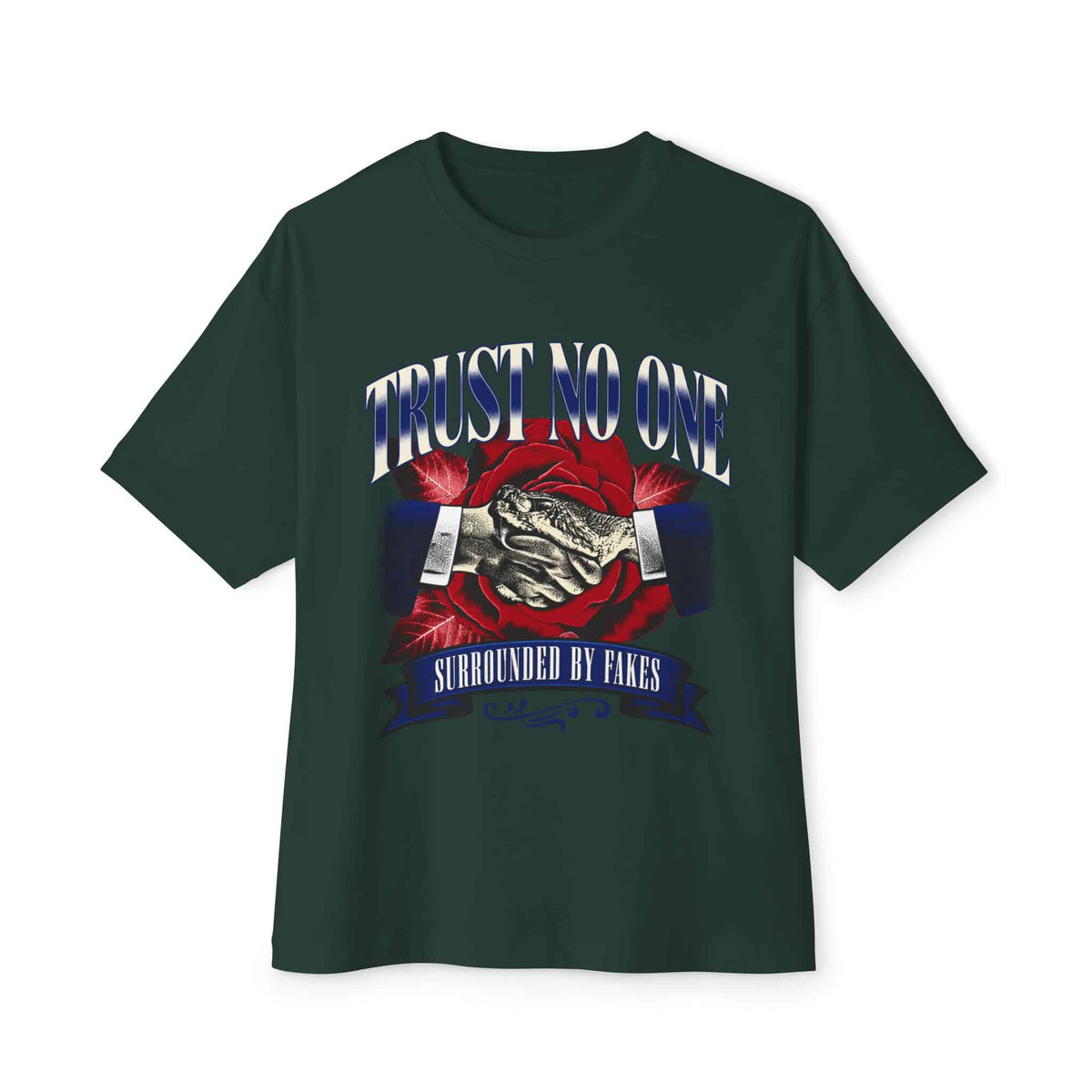 Graphic Print Unisex Oversized Boxy Tee - POD0037 - Forest, M image