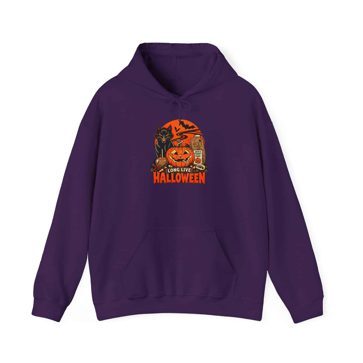 Midnight Cat Hooded Sweatshirt - 4XL, Purple image