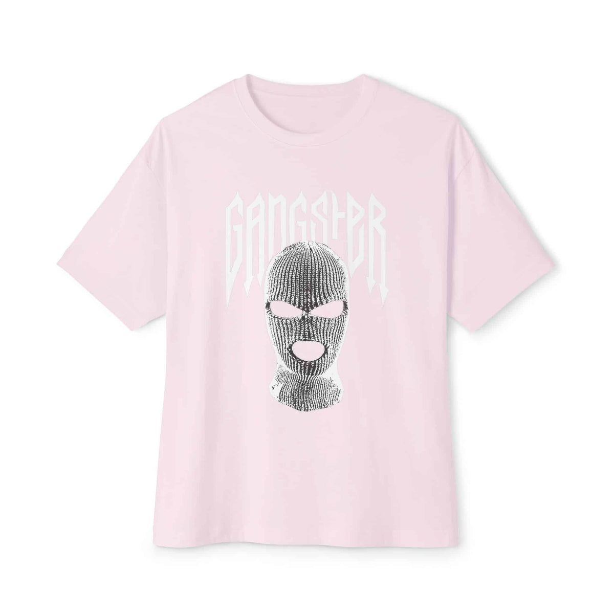 Gangster Mask Unisex Oversized Boxy Tee - Soft Pink, 3XL image