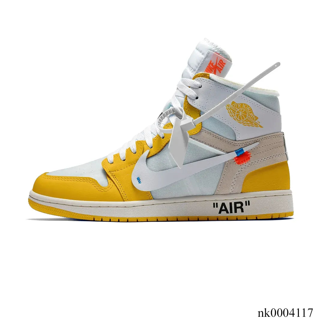 OW x AJ 1 High OG Canary Shoes Sneakers - nk0004117 image 1