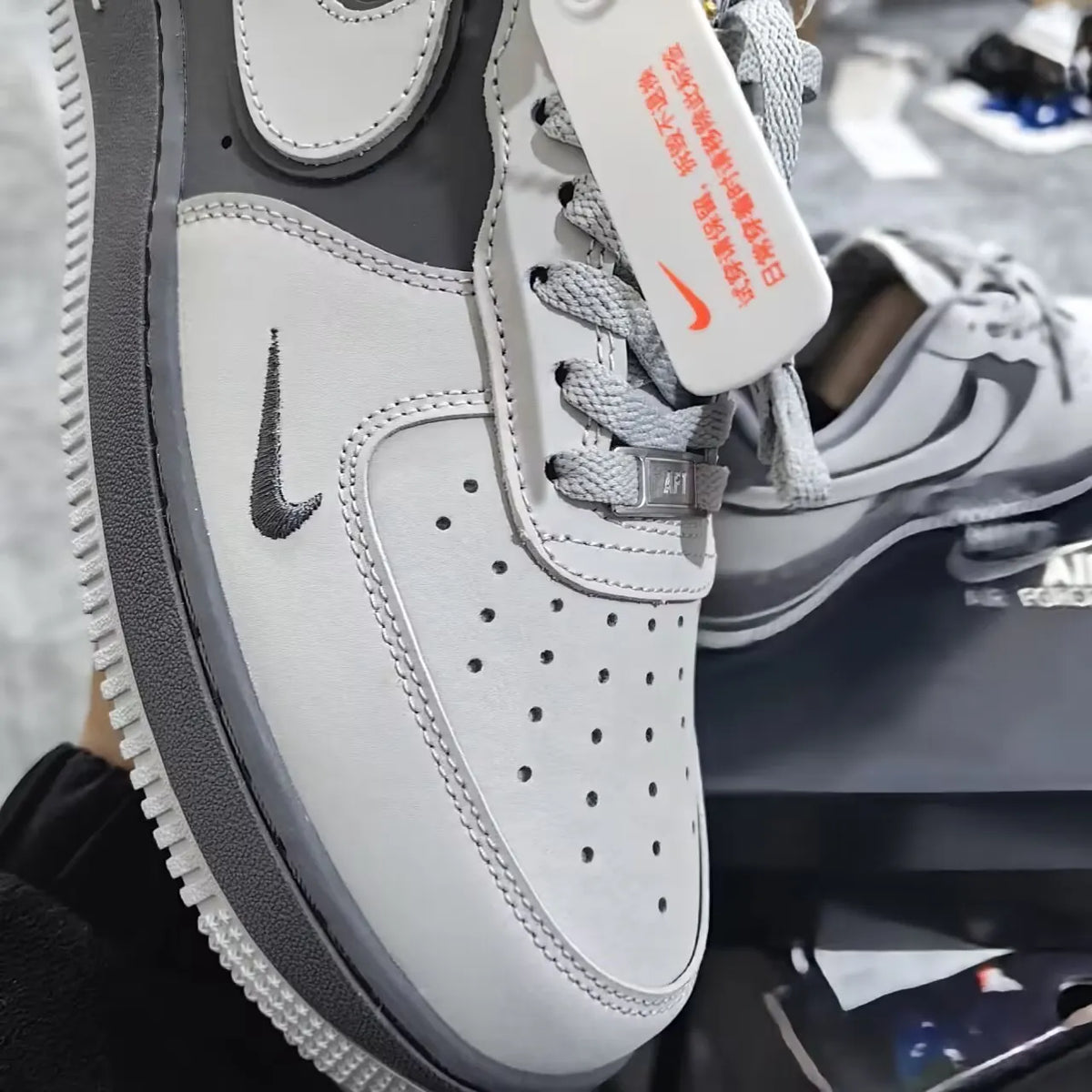 AF 1 Double White Grey Shadow Shoes Sneakers - nk0004064 image 7