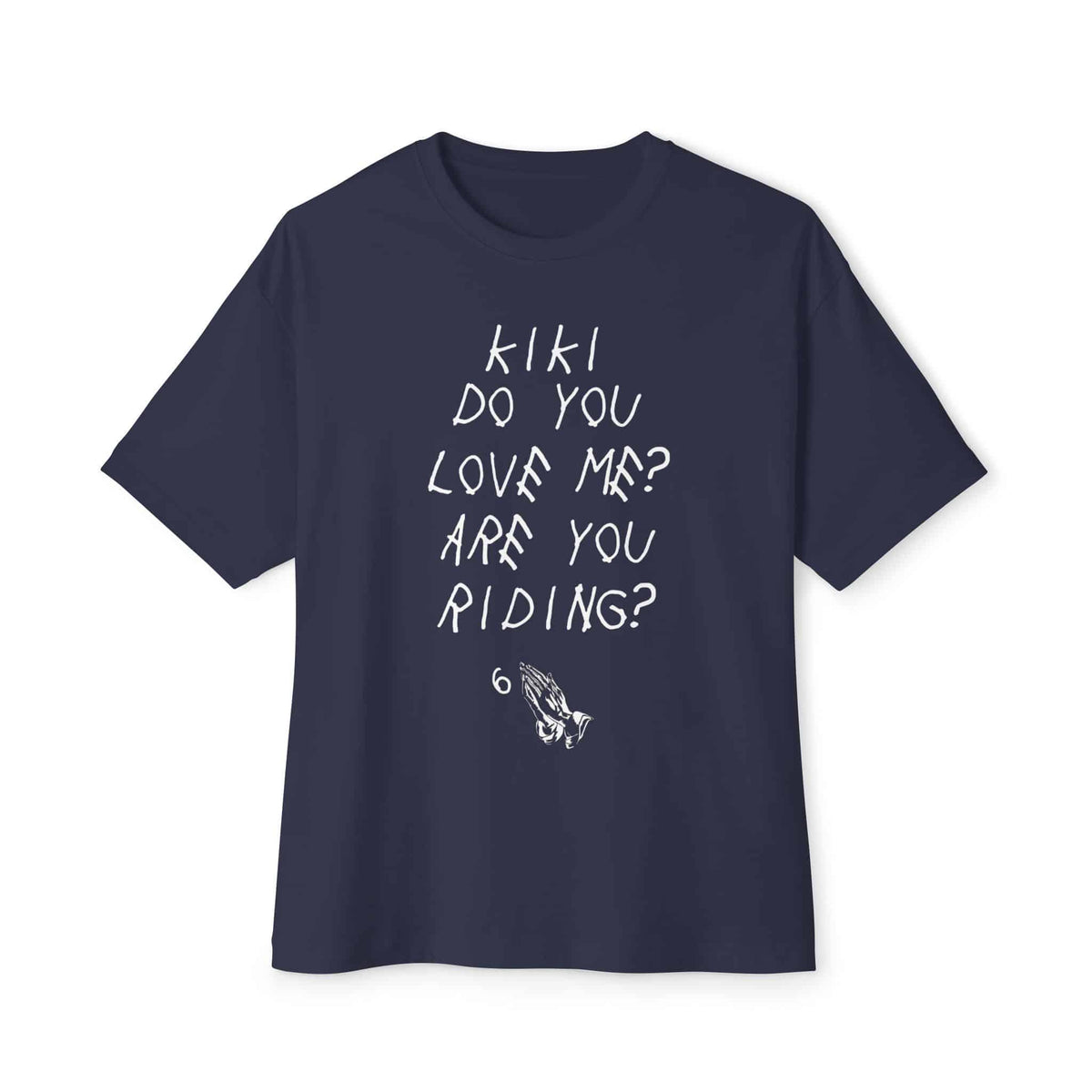 Kiki Loves Me Unisex Oversized Boxy Tee - Navy, XL image