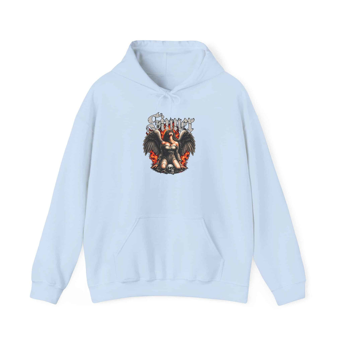 Sinner’s Flame Hooded Sweatshirt - 4XL, Light Blue image