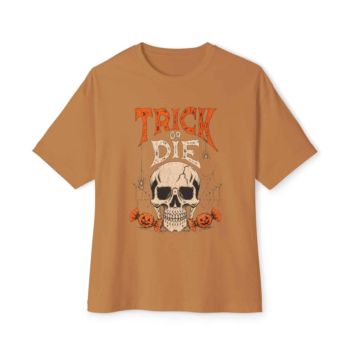 TRICK OR DIE Unisex Oversized Boxy Tee - Toast, XL image