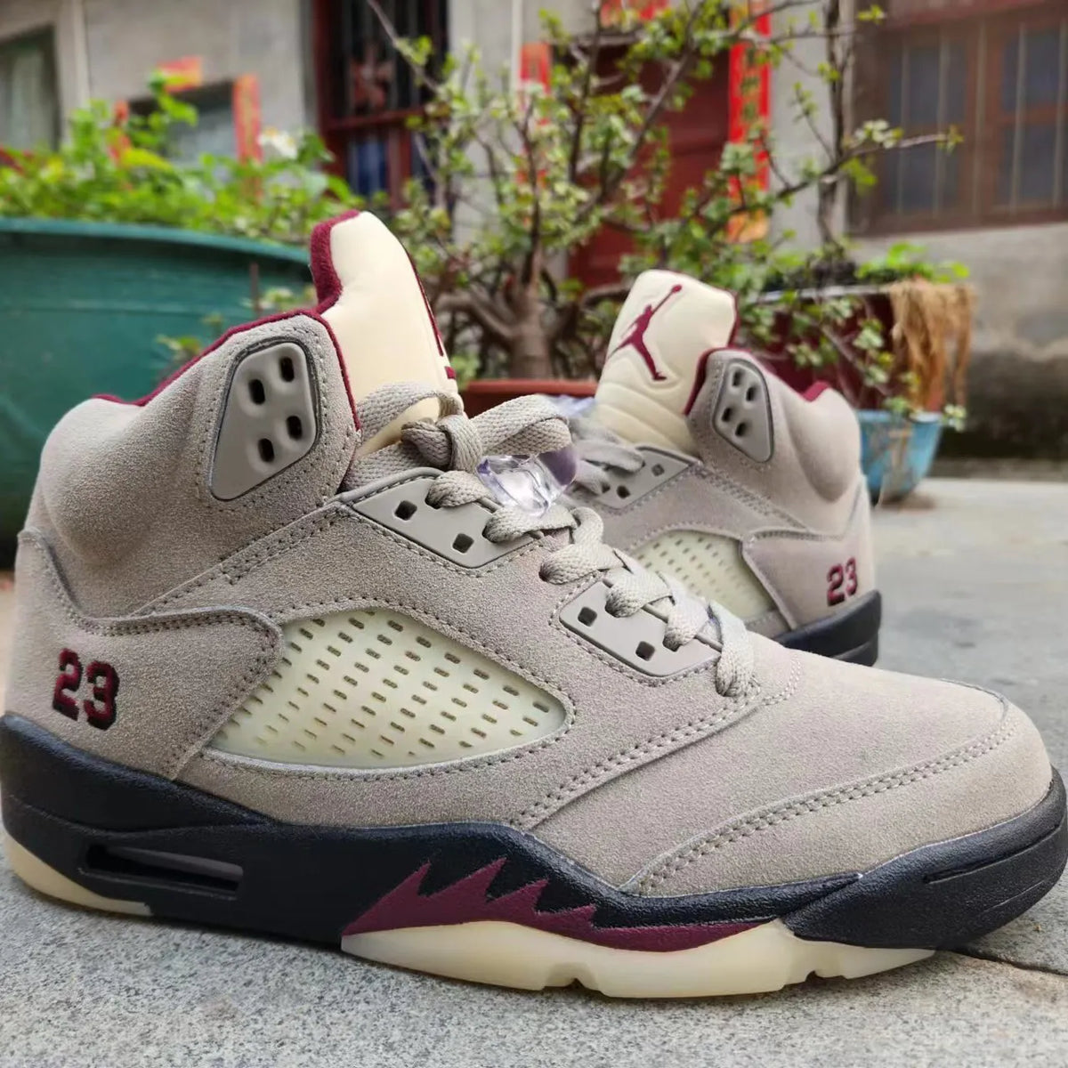 A Ma Maniére x AJ 5 “Light Bone” Shoes Sneakers - nk0005321 image 3