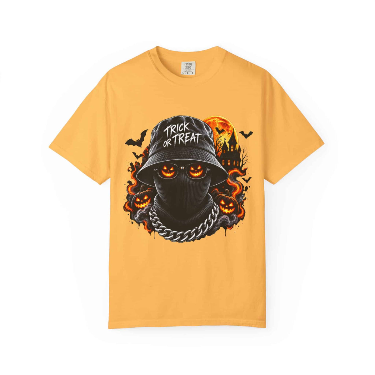 Spooky Streetwear Masked Unisex Garment-Dyed T-shirt image