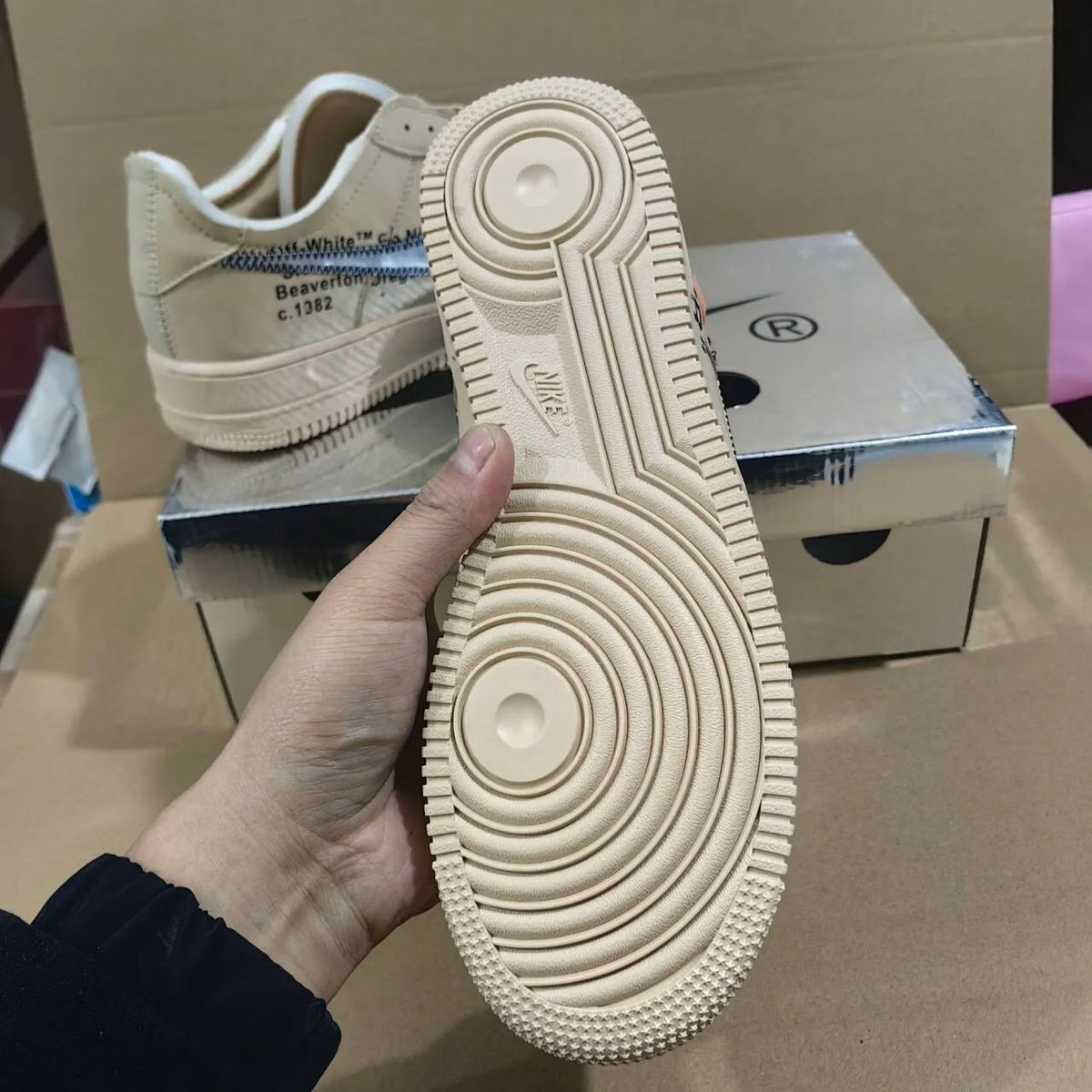 OW x AF 1 Low Sesame Shoes Sneakers - nk0004452 image 8