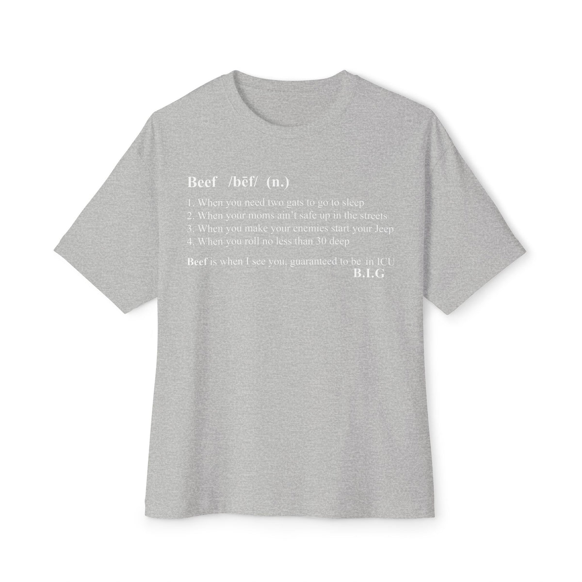 Beef Definition Unisex Oversized Boxy Tee - Athletic Heather, L image