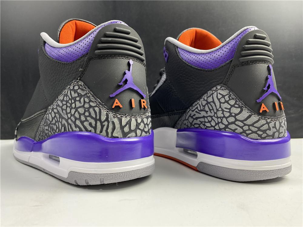 AJ 3 Retro Black Court Purple Shoes Sneakers - nk0000817 image 12