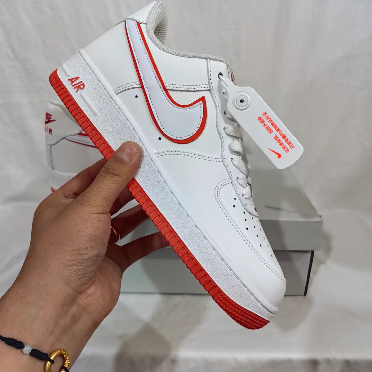 AF 1 Low White Picante Red Shoes Sneakers - nk0003173 image 3