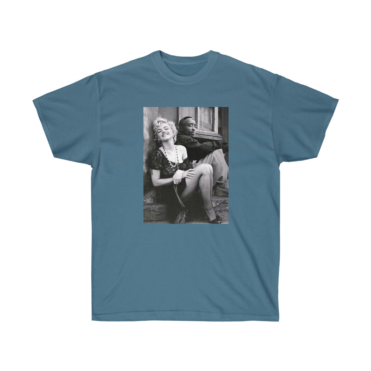 Marilyn Monroe &amp; 2Pac Men T-Shirt - Indigo Blue, L image