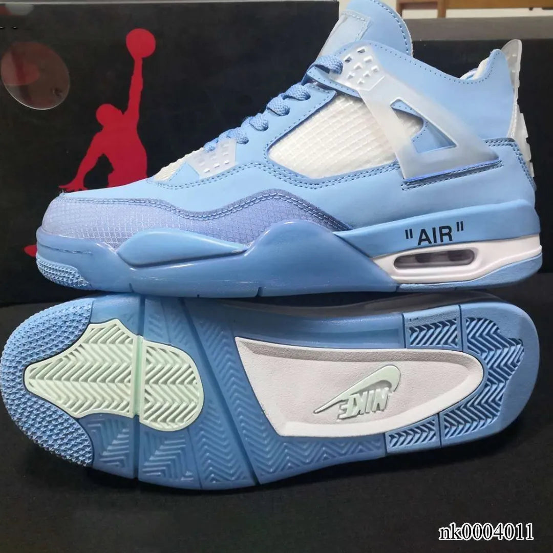 OW x AJ 4 Ice Blue Shoes Sneakers – nk0004011 image 3