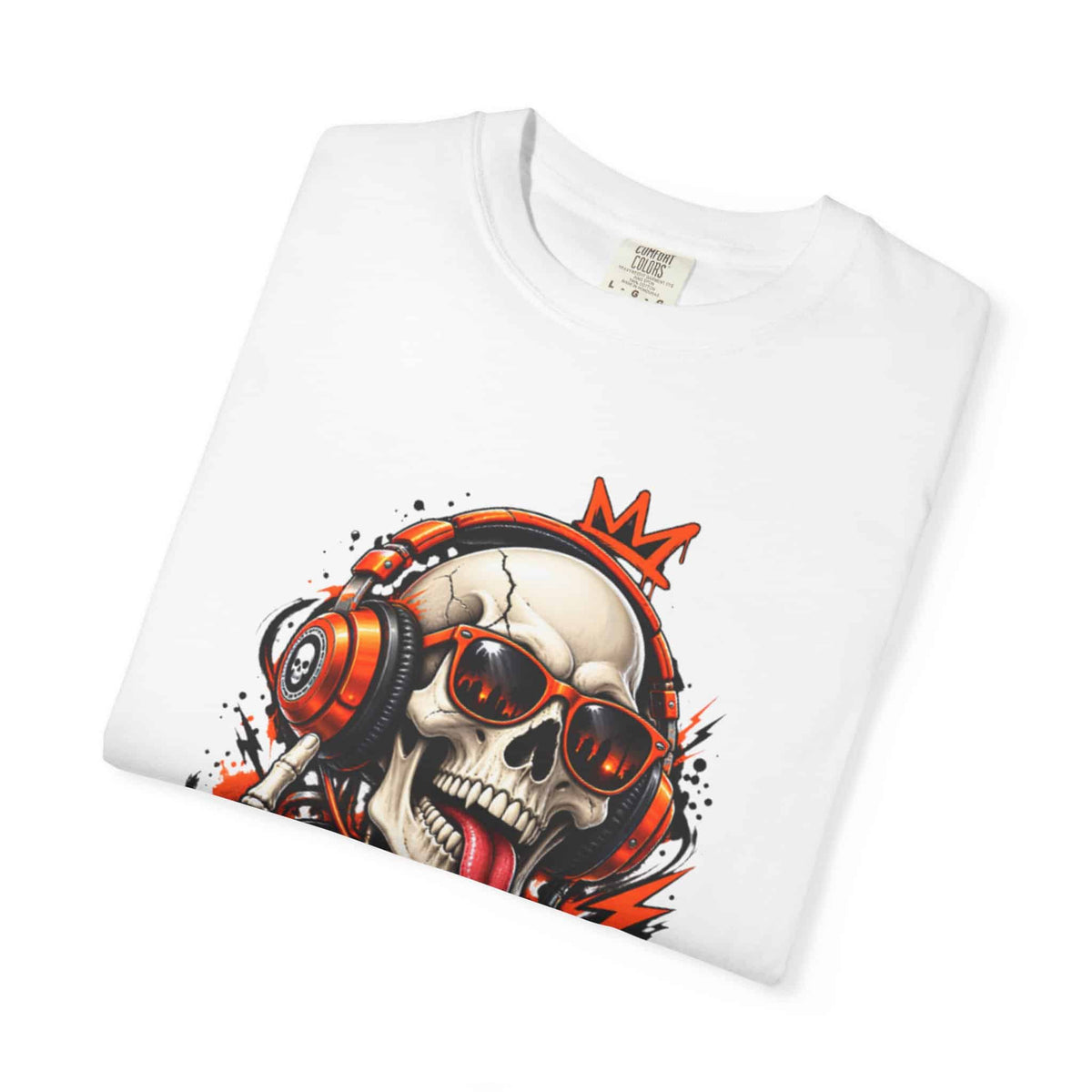 Neon Skull DJ Unisex Garment-Dyed T-shirt image 12