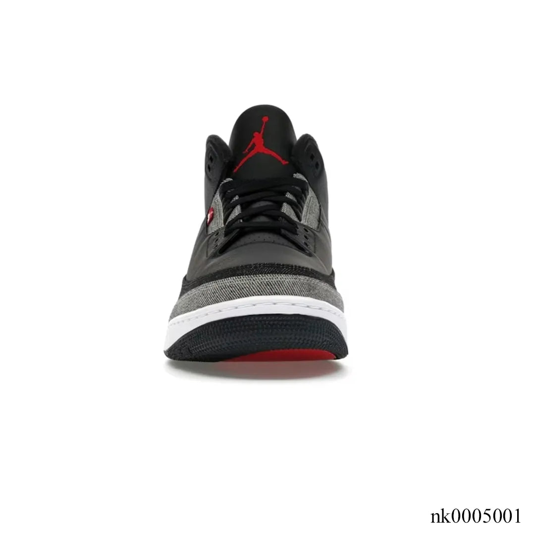 Levi’s x AJ 3 Black Denim Shoes Sneakers – nk0005001 image 2