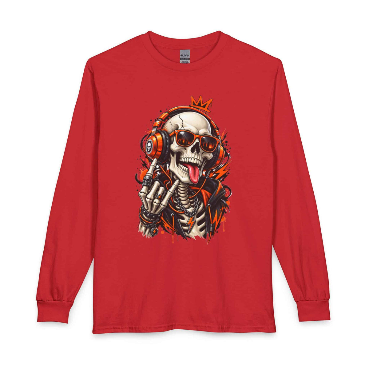 Neon Skull DJ Long Sleeve T-Shirt image
