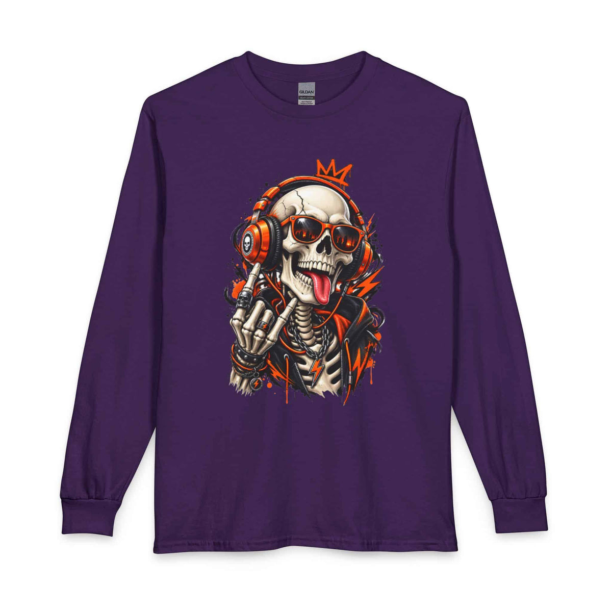 Neon Skull DJ Long Sleeve T-Shirt image