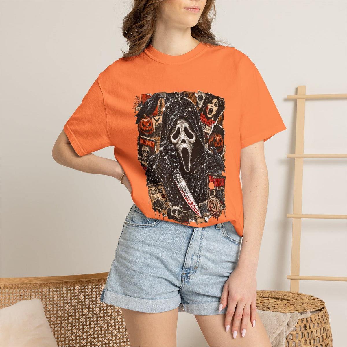 Halloween Horror Unisex Garment-Dyed T-shirt image 14