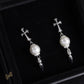CH Cross Pearl Dangle Earrings - CH0167 image 5