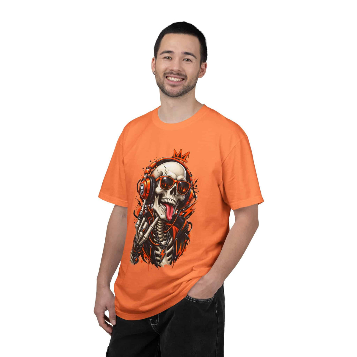 Neon Skull DJ Unisex Garment-Dyed T-shirt image 20