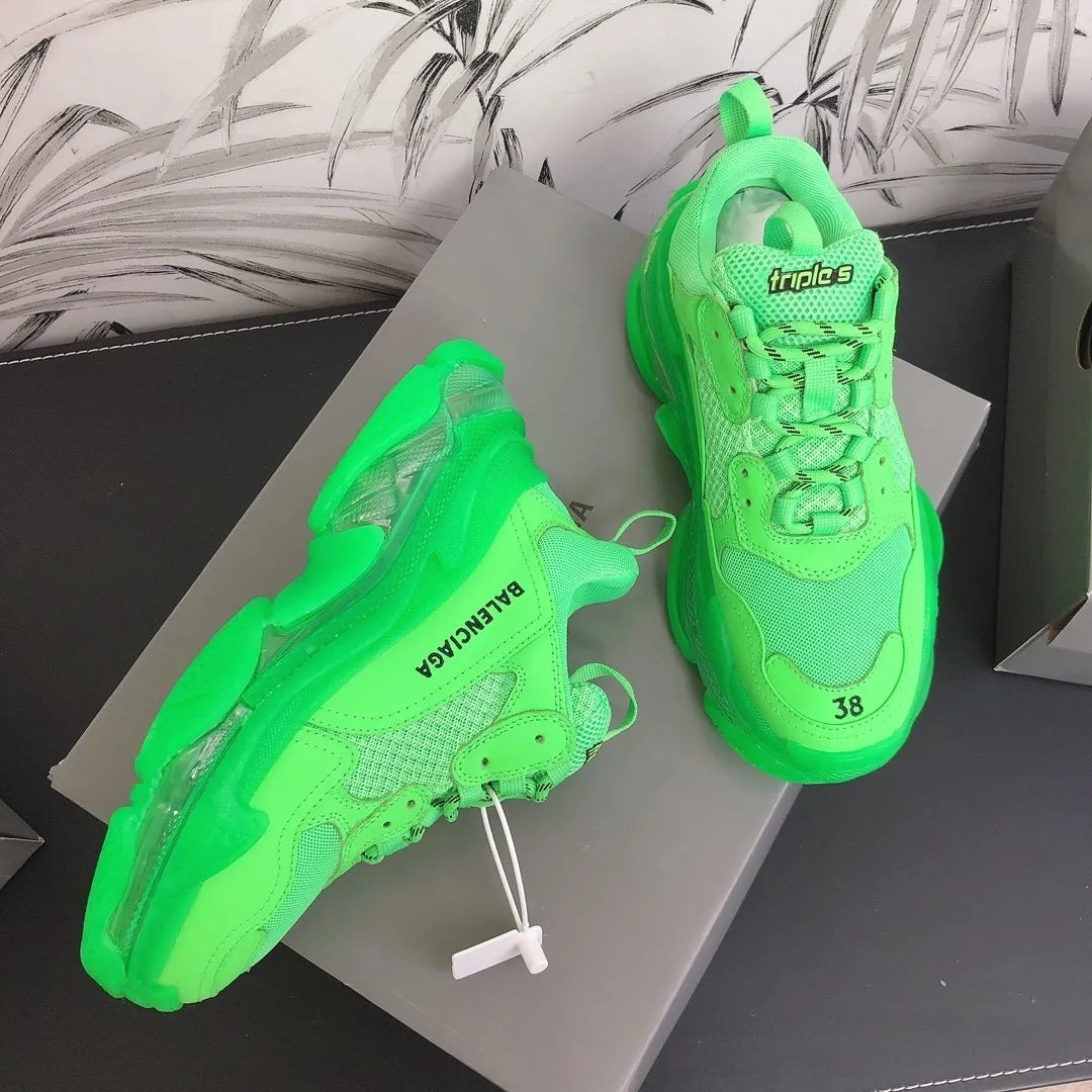 BLCG Triple S Clear Sole Neon Green Shoes Sneakers - bl0000040 image 6