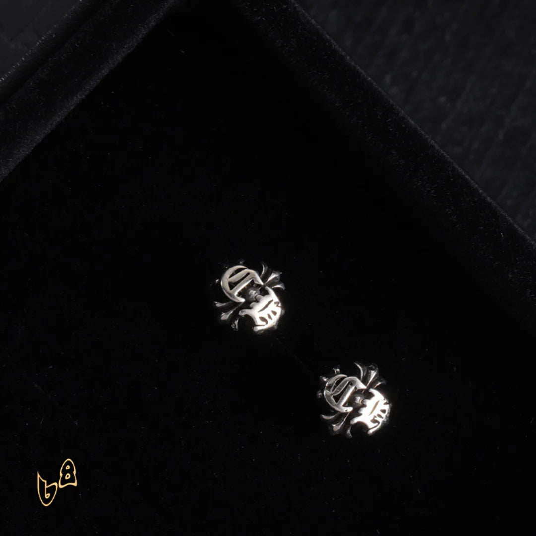 CH Flower Engraved Earrings - CH0154 image 1