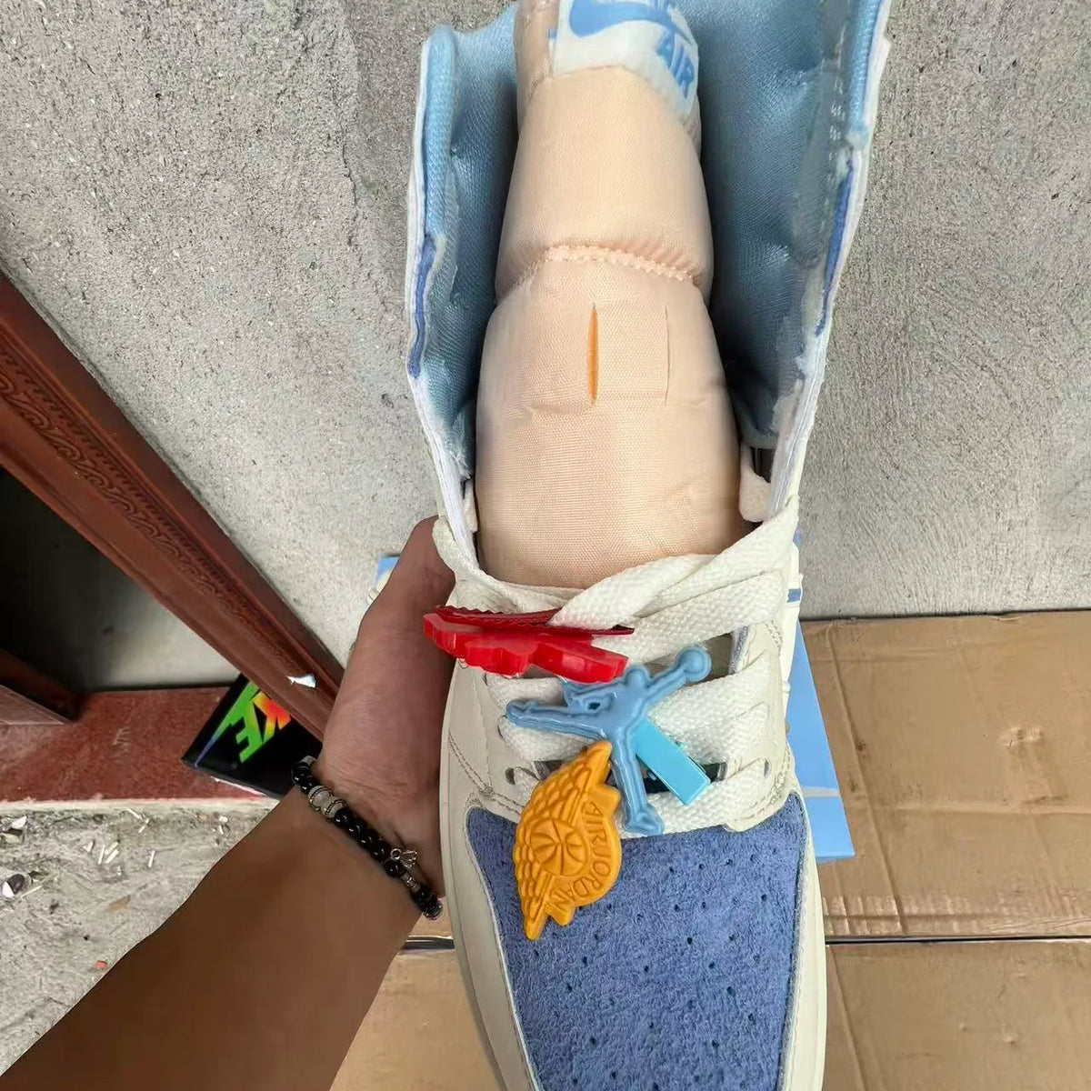 AJ 1 High OG Psychic Blue and Pale Ivory Shoes Sneakers – nk0005386 image 5