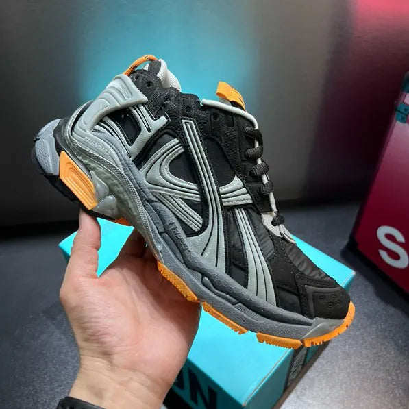 BLCG Runner Worn-Out Black Orange Fluo Shoes Sneakers - bl0000032 image 8