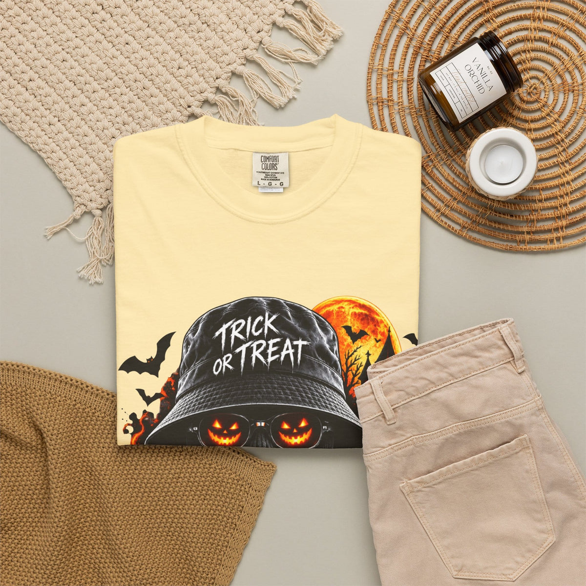 Spooky Streetwear Masked Unisex Garment-Dyed T-shirt image 21