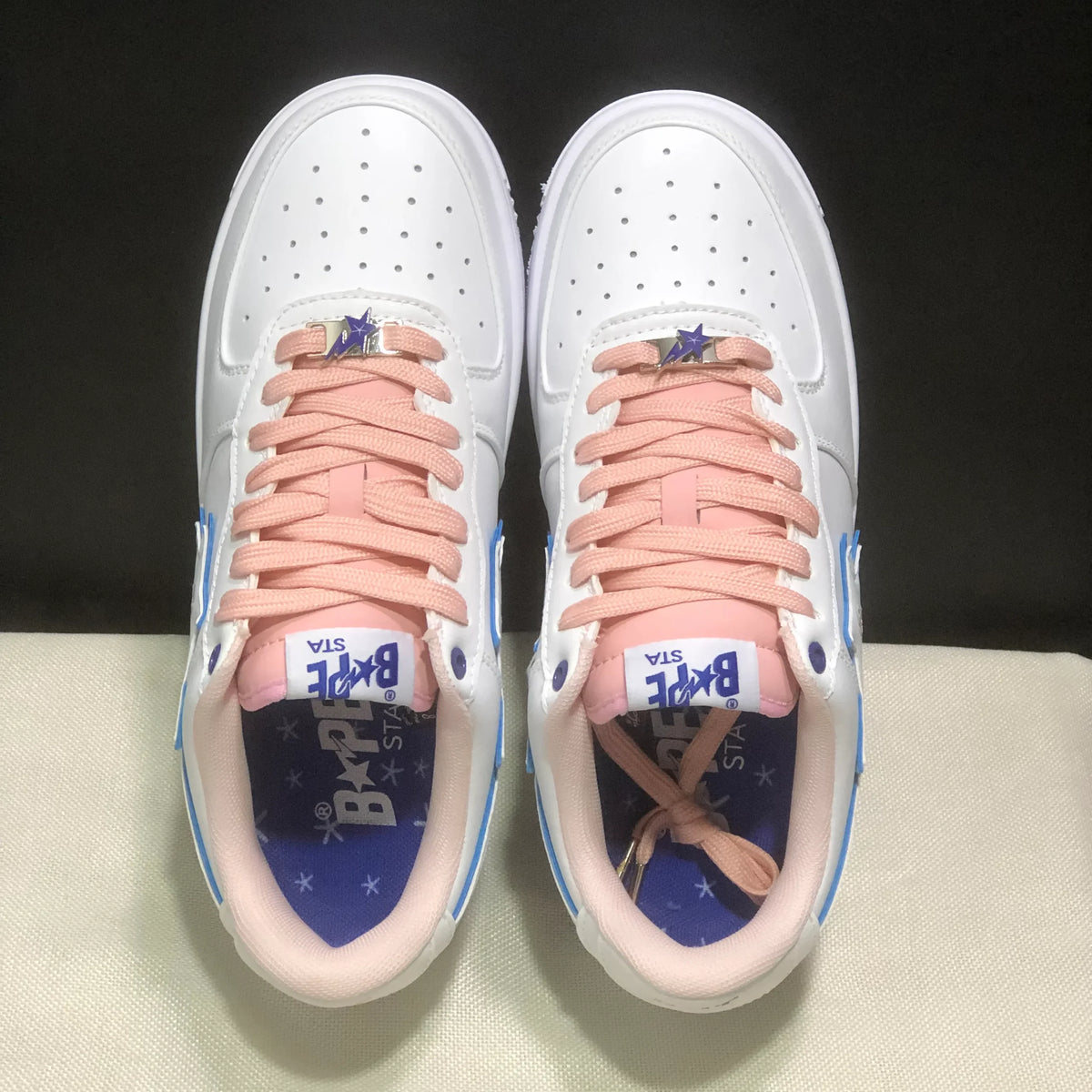 A Bathing Ape Bape Sta BAPY White Pink Shoes Sneakers - nk0005513 image 8