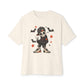 Boy Skeleton Halloween Unisex Oversized Boxy Tee - Natural, XL image
