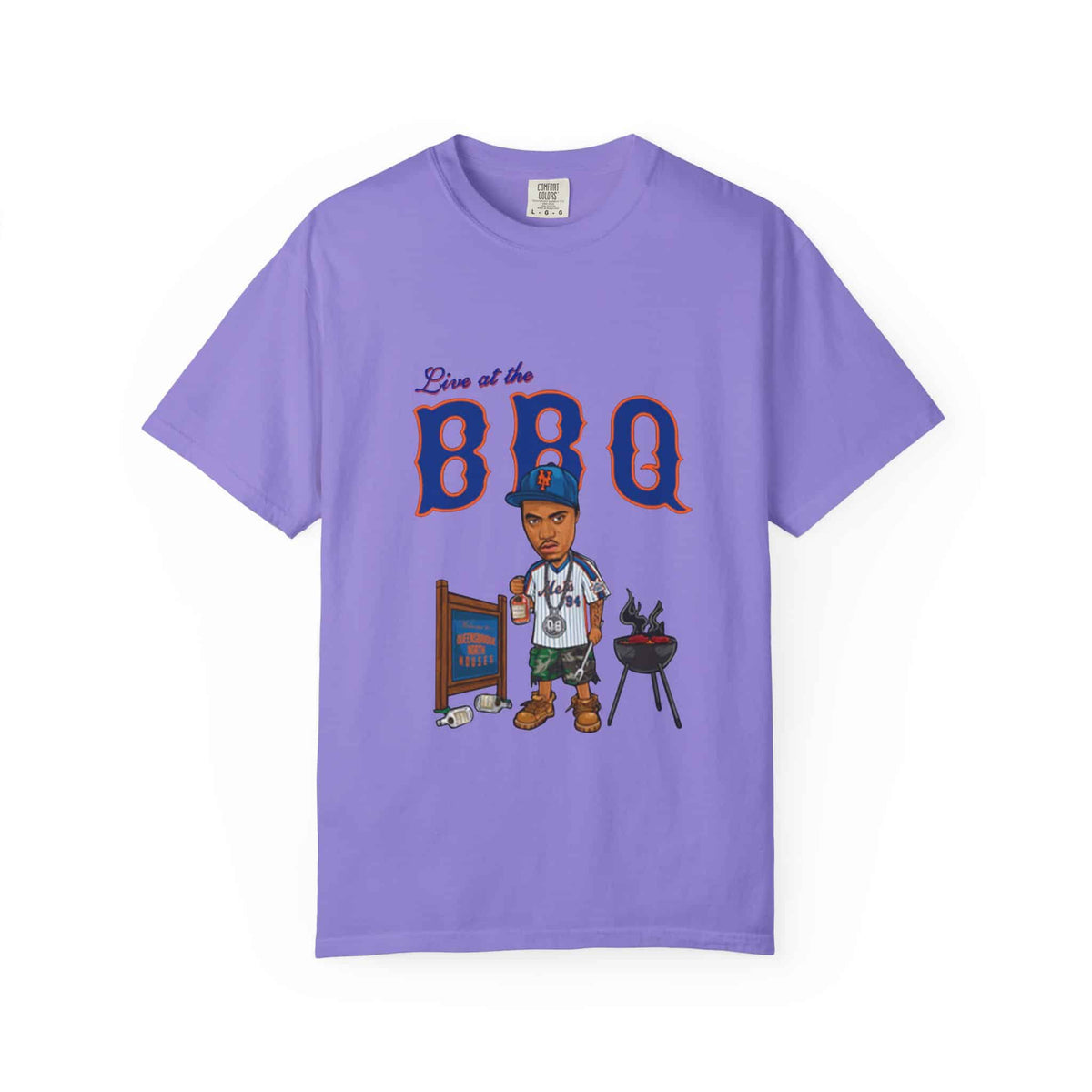 Rap Nas Live At The BBQ Unisex Garment-Dyed T-shirt image
