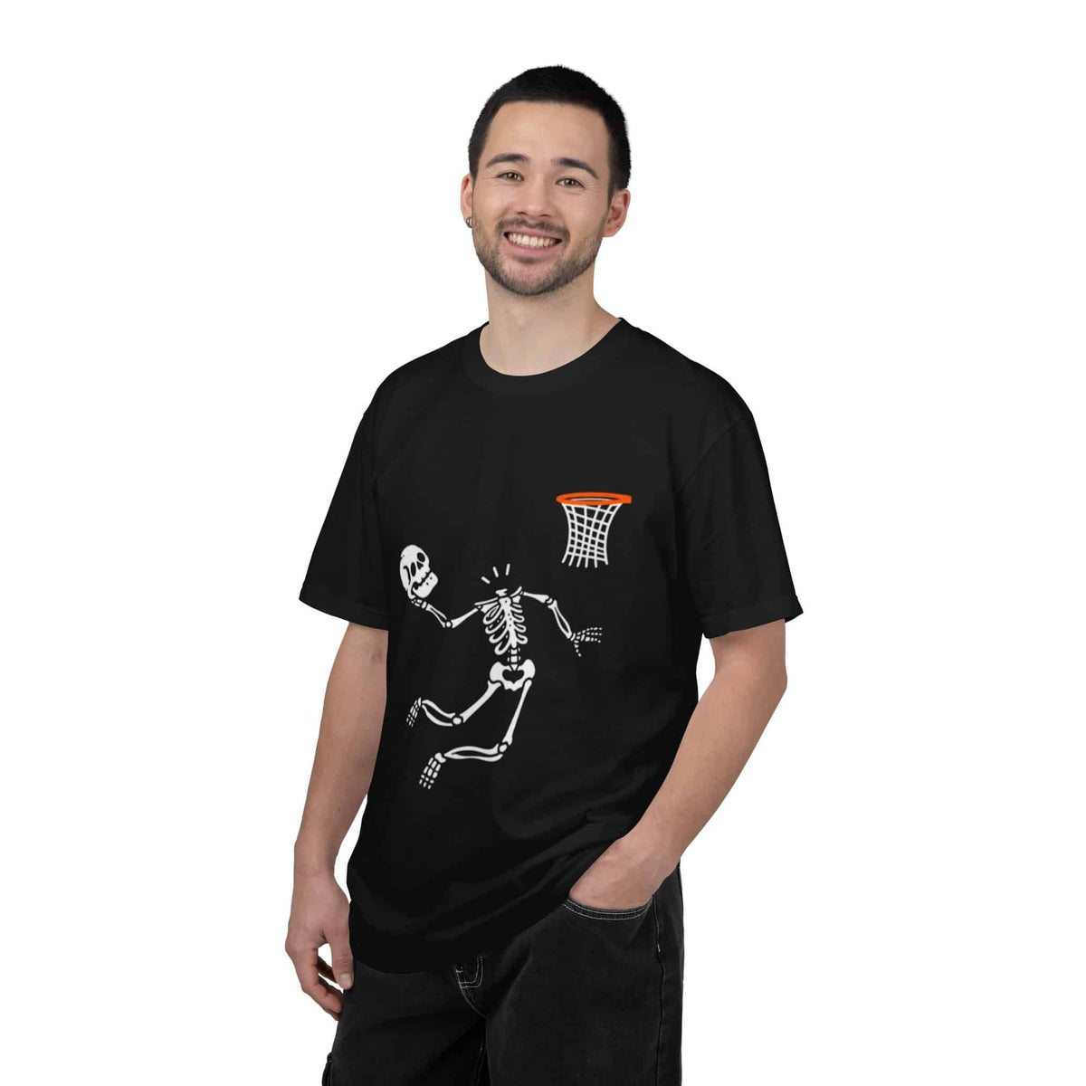 Halloween Basketball Skeleton Unisex Garment-Dyed T-shirt image 6