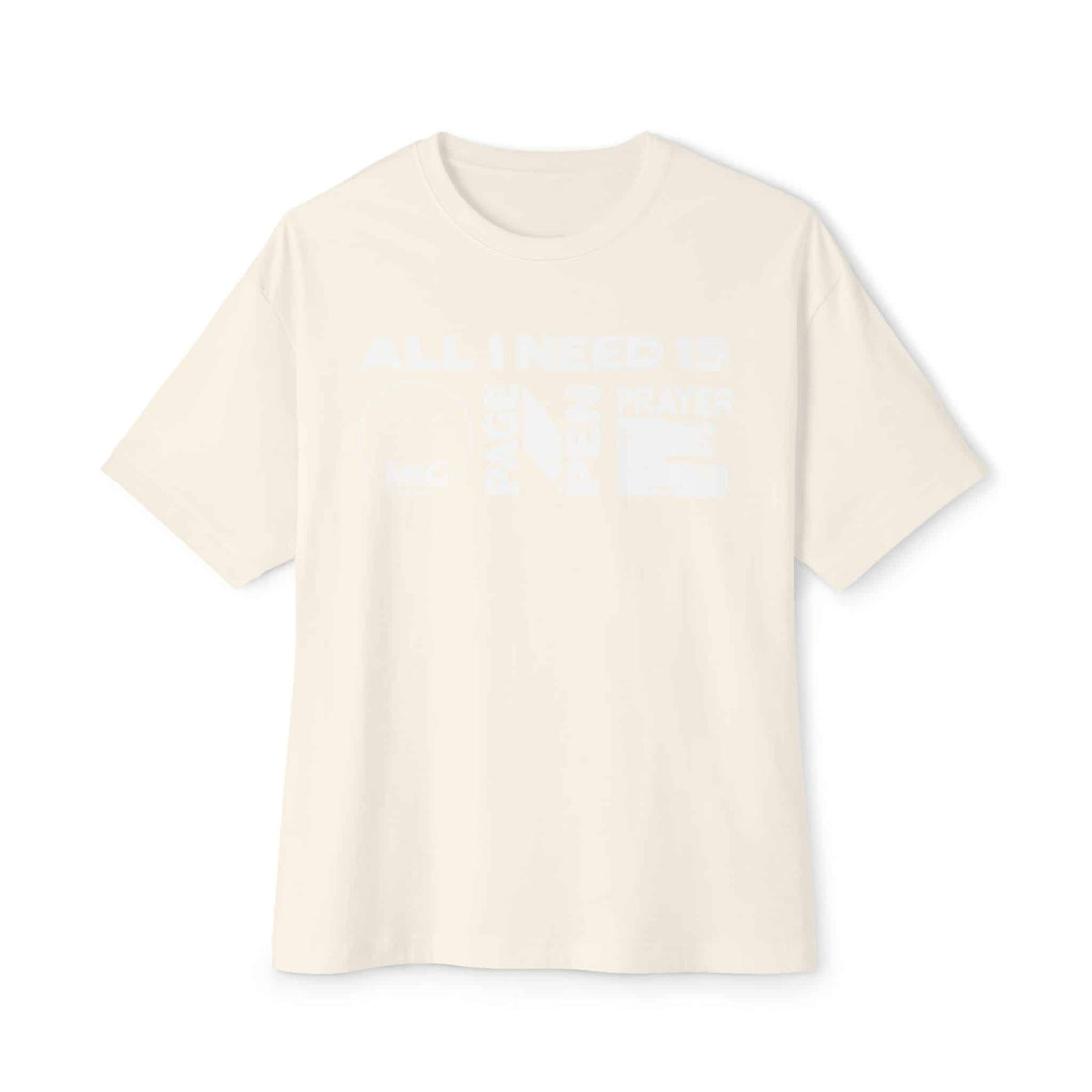 ALL_I_NEED_IS Unisex Oversized Boxy Tee - Natural, L image