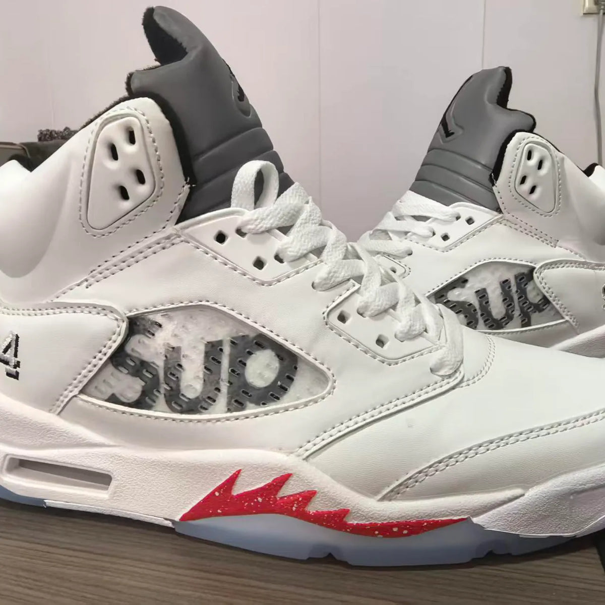 SUP x AJ 5 White Shoes Sneakers - nk0004701 image 5