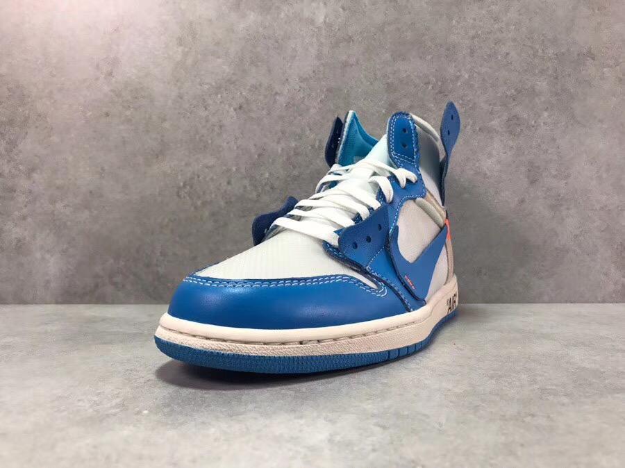 OW x AJ 1 High OG UNC Shoes Sneakers – nk0000009 image 4